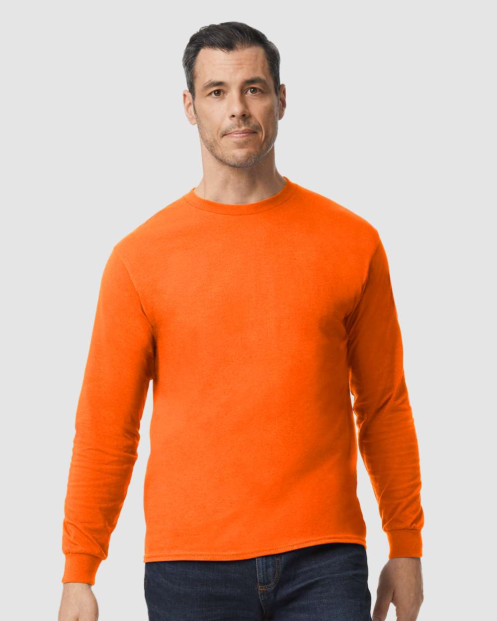 Gildan Heavy Cotton Long Sleeve Crewneck T-Shirt for Layering & Custom Printing Heavyweight Tee