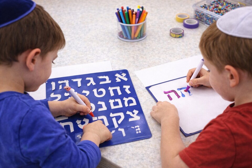 Aleph Bet Hard Plastic Stencil – 0.75″ Hebrew Alphabet Letters for Crafting & Classroom
