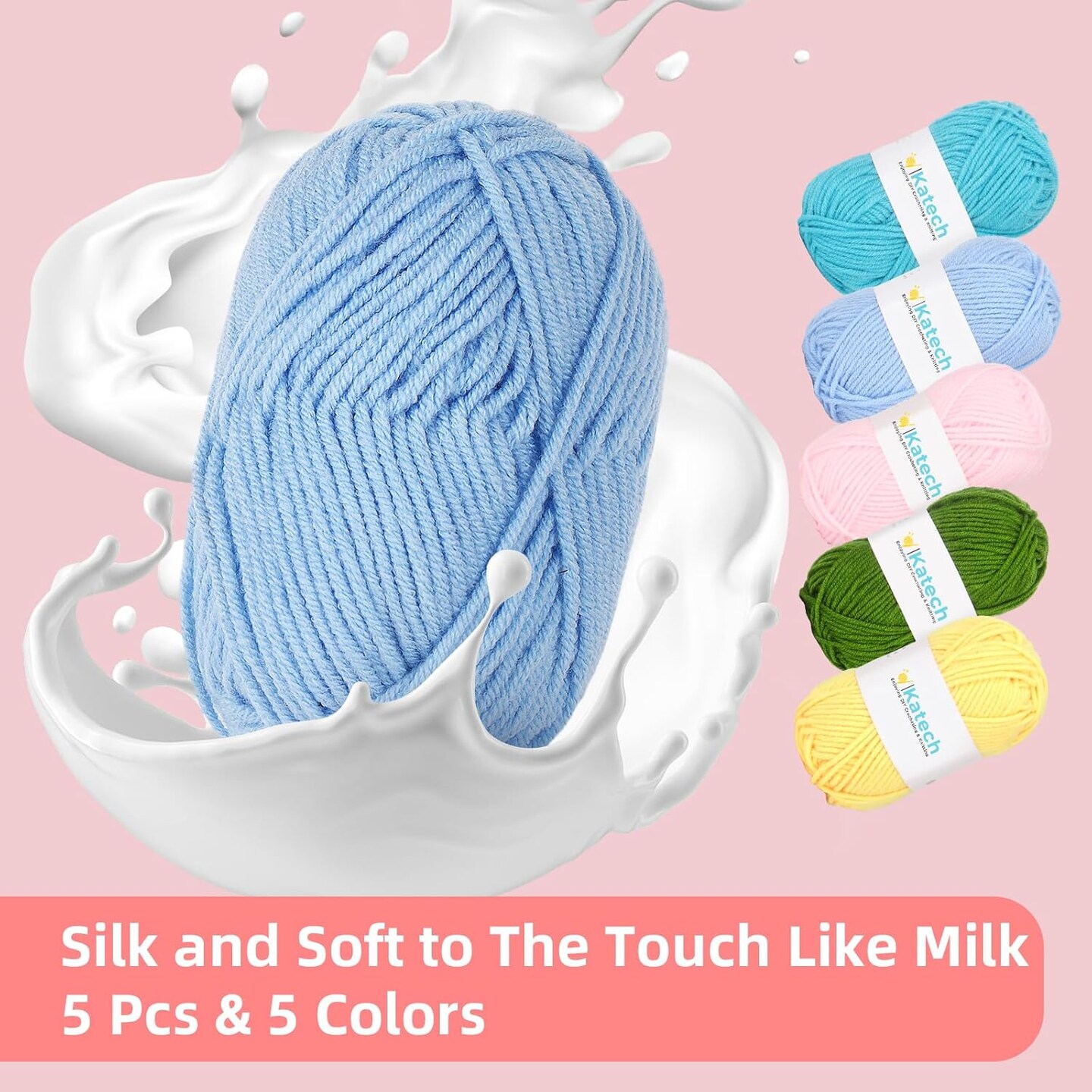 Beginner Crochet Kit for Adults & Kids – 382 Yards Cotton Yarn, Hooks, Safety Eyes & Accessories, DIY Crochet Animal Kit with Tutorials and Portable Storage Bag