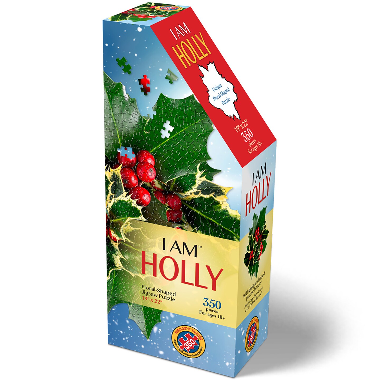 Madd Capp HOLLY 350 Piece Jigsaw Puzzle For Ages 10 and up - 8007 - Unique Floral-Shaped Border, Challenging Random Cut, Deluxe Five-Sided Tamperproof Box Fits on Bookshelf, Includes Educational Madd Capp Fun Facts & Gardening Tips