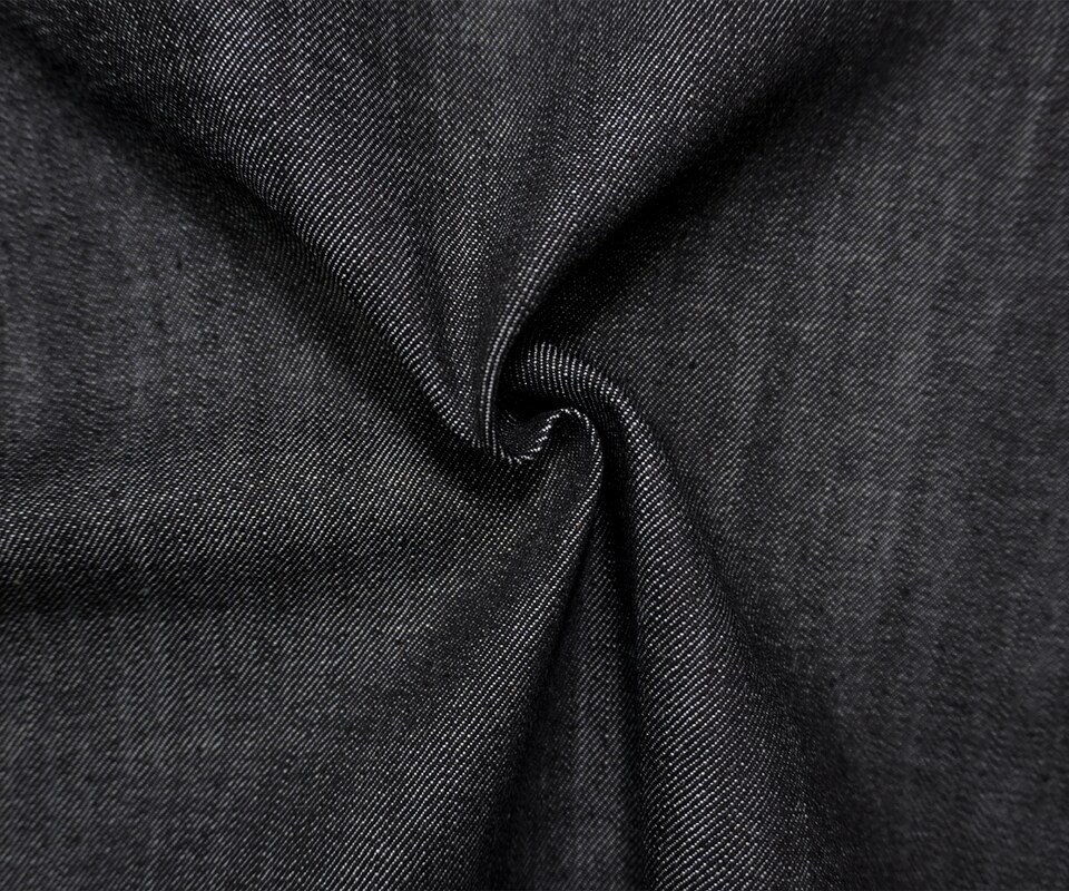 Black 11.5 oz. Kaihara Printed Japanese Denim Twill Woven Fabric By the Yard
