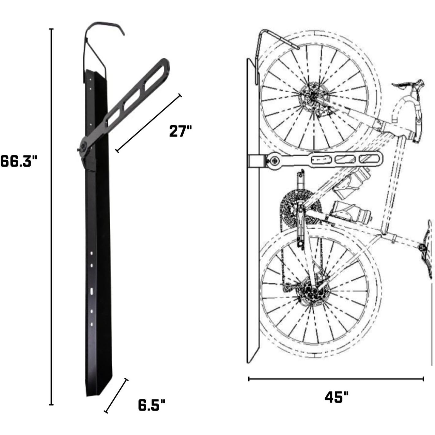 Saris Bike Trac Vertical Bike Rack - Industrial Strength Garage Storage with Full Length Tray