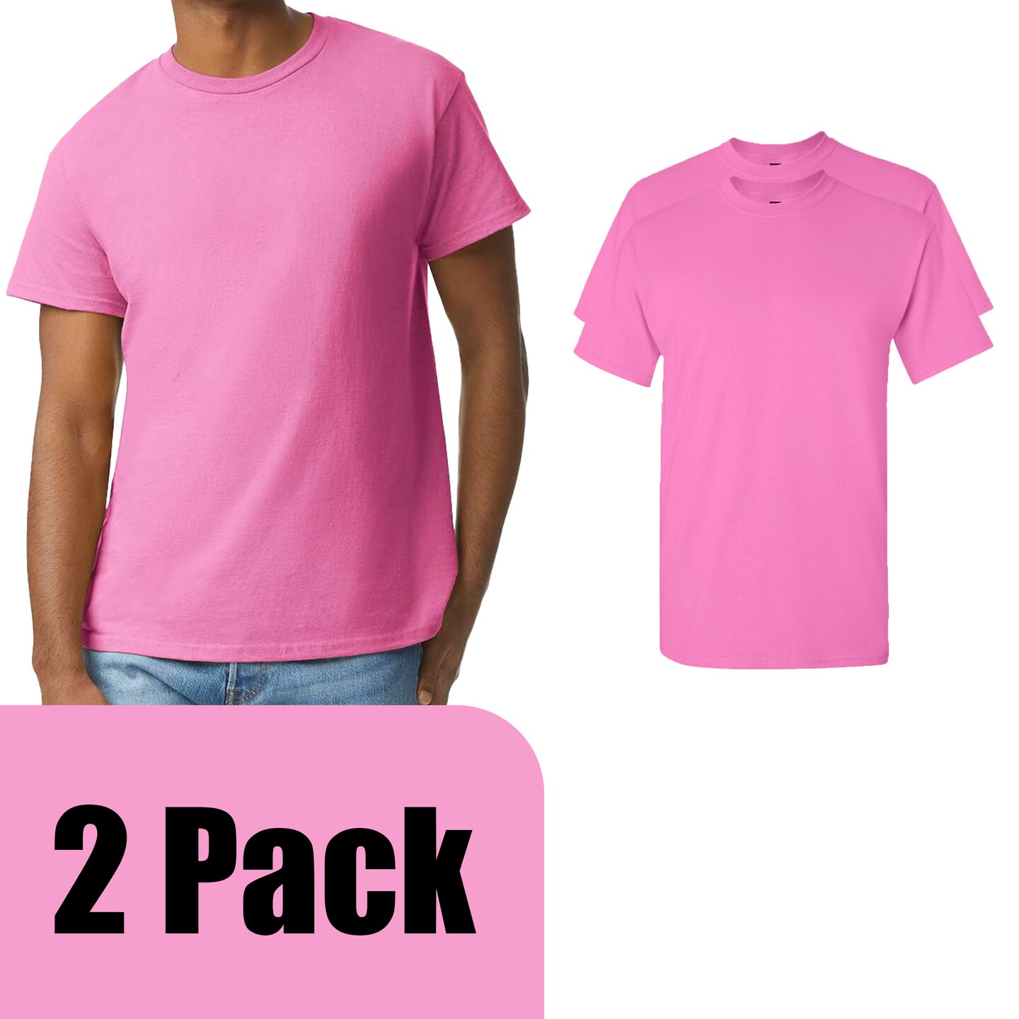 Gildan Ultra Cotton Short Sleeve T-Shirt Pack for Cricut, Azalea Crewneck Custom Design Tee (S–5XL)
