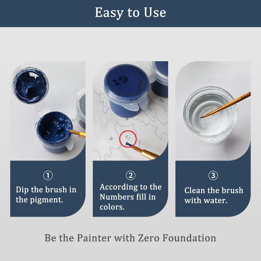 Paint By Number Kits for Adults Beginners & Kids – Town Scenery DIY Acrylic Paint by Numbers on Canvas, Easy Landscape Art Kit for Home Decor & Gift, 16x20 Inch