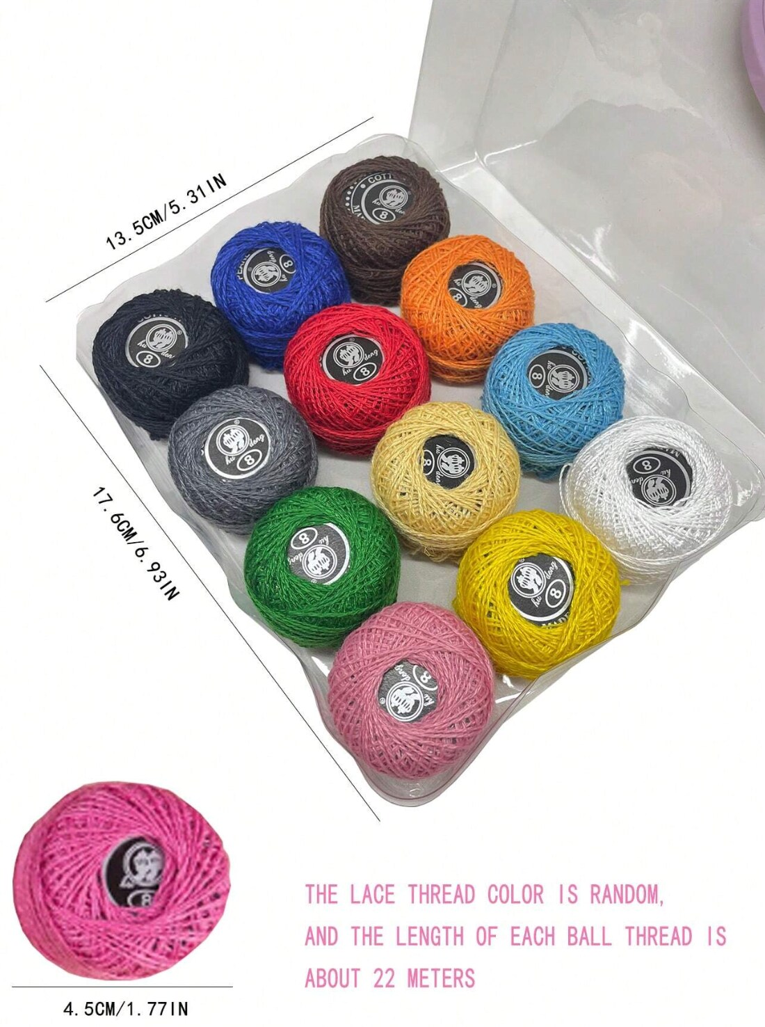 12-Color Embroidery Thread Set – Cross-Stitch Craft Thread for DIY Sewing, Crochet, Lace & Handicraft Projects – Micro Stitching with Convenient Storage Box – Random Colors