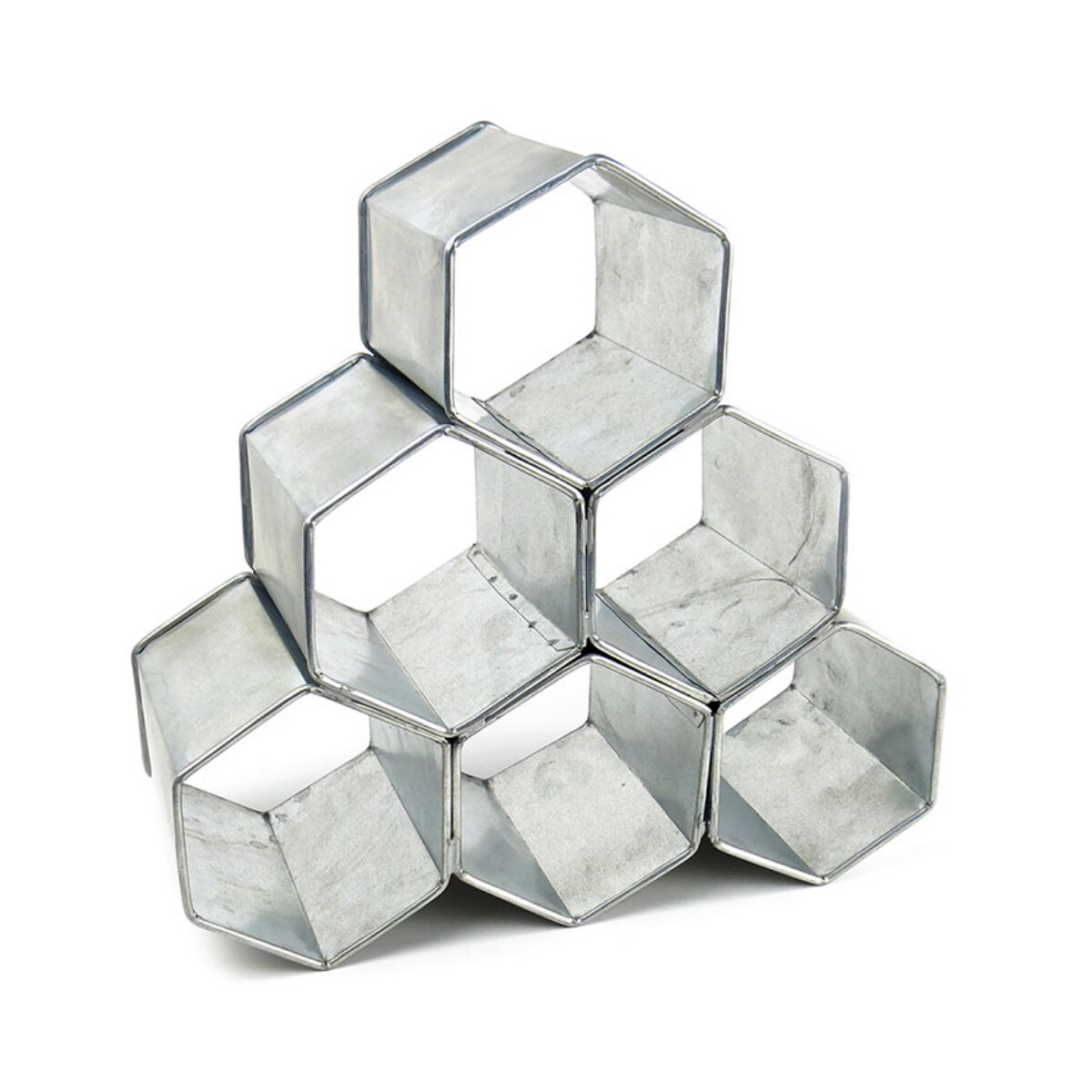 Zinc Bottle Holder with 6 Compartments Storage Rack for Kitchen and Dining