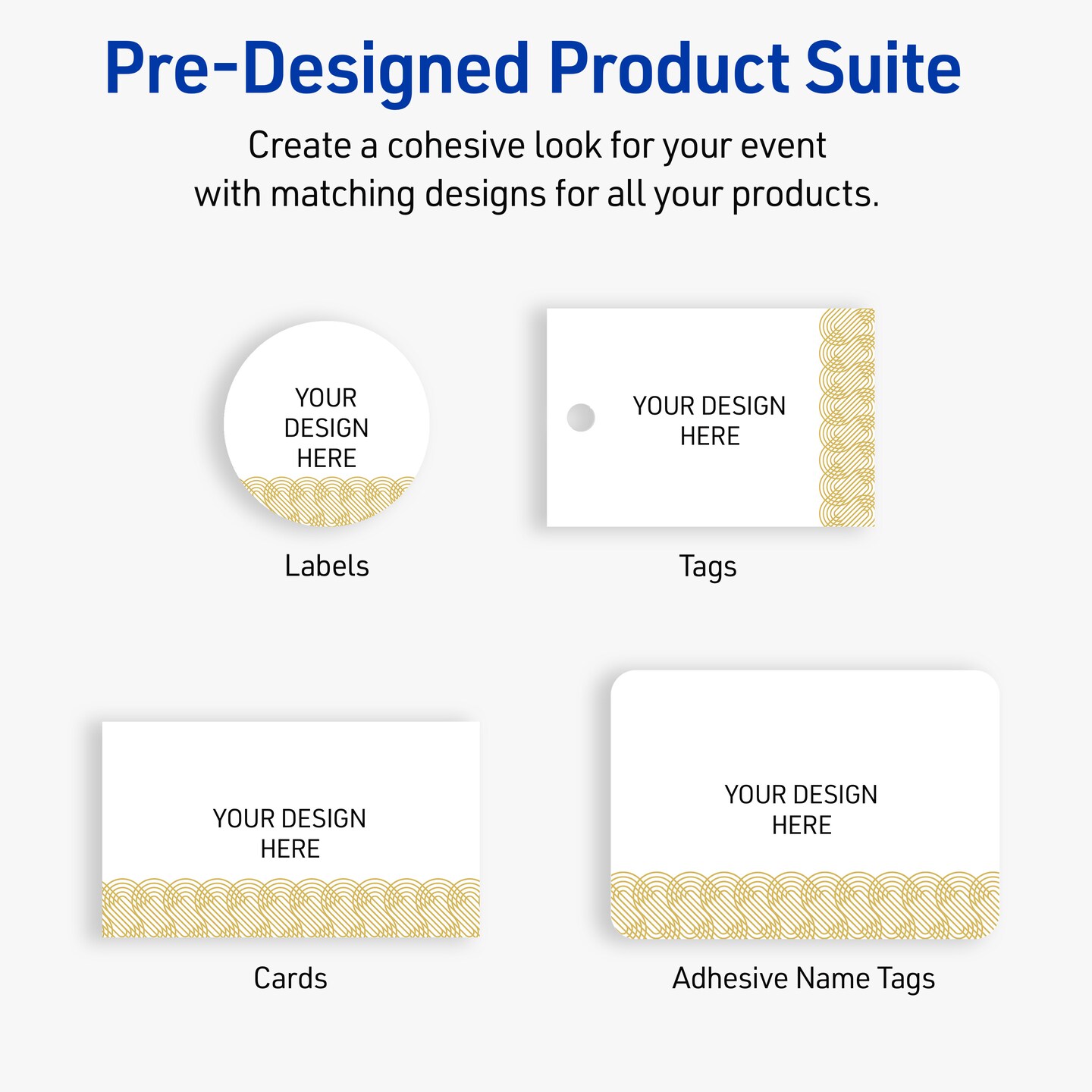 Avery Printable Rectangle Postcards, 4" x 6", Matte White, Pre-printed Gold Lace Trim Design, Sure Feed Technology, Laser & Inkjet Compatible, 40 Total