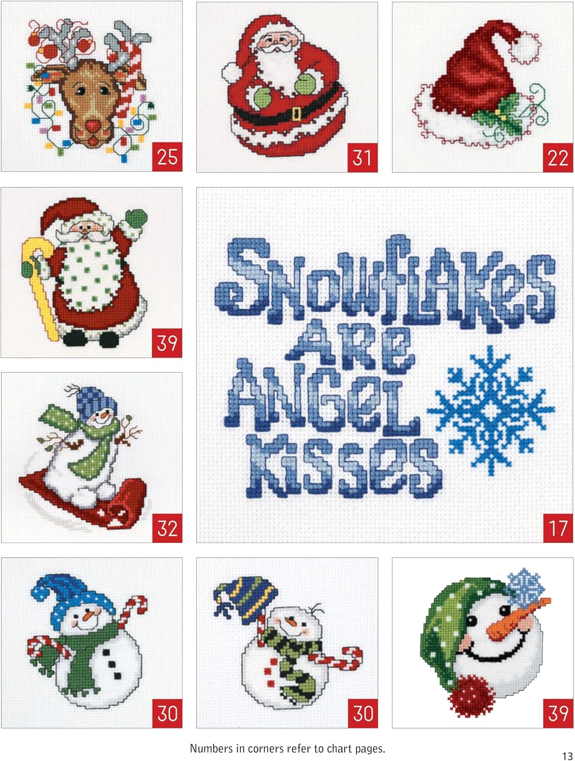 Holiday Ornaments Galore Cross Stitch Pattern Book – 98 Christmas Designs from Snowmen, Elves & Woodland Creatures, DIY Ornament Kits