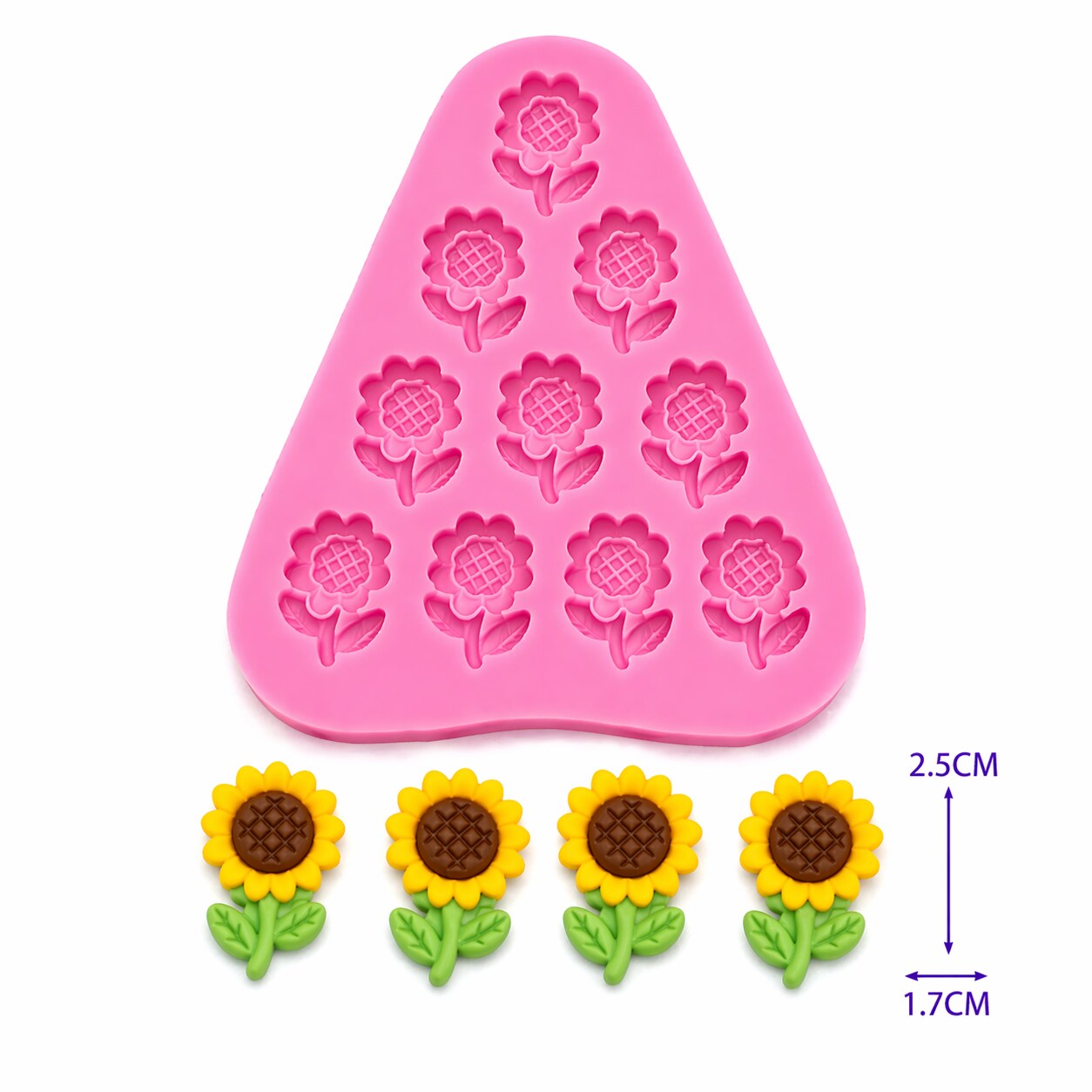 Mini Sunflower Bloom Silicone Mold – 10 Cavity Floral Mold for Fondant, Chocolate & Resin