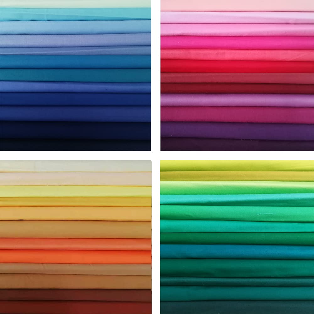 50 PCS 12" x 12" Precut Multi-Colors Cotton Fabric Squares Fabric Bundles for Sewing & Quilting Beginners