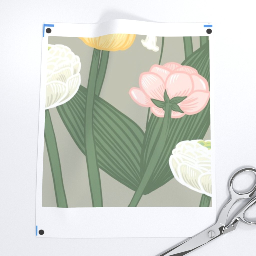 Lily Of The Valley Spring Floral Large Scale Pastel Pink Yellow Custom Printed Fabric by Spoonflower Various Fabrics by the Yard or Fat Quarter