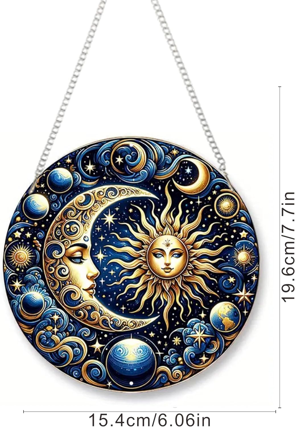 Sun and Moon 5D Diamond Art Hanging Kit – Double-Sided Special-Shaped Rhinestone DIY Acrylic Pendant, Home & Garden Wall Ornament for Adults
