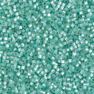 DB0626 11/0 Dyed Lt Aqua Green Silver Lined Alabaster Miyuki Delica
