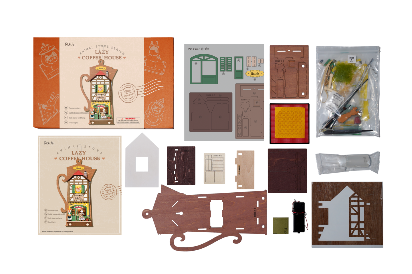 ROLIFE Animal Store (Wall Hanging Series) Lazy Coffee House 3D Wooden Puzzle DS020