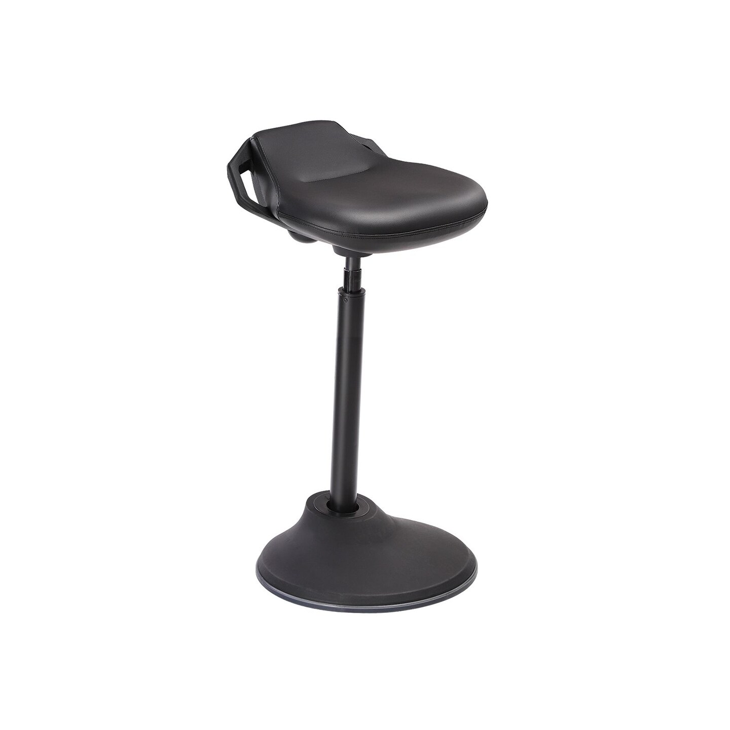 Modern Standing Stool with Height Adjustment 23.6–33.3 Inch, Ergonomic Active Seat with PU Leather Cushion for Workstation Use