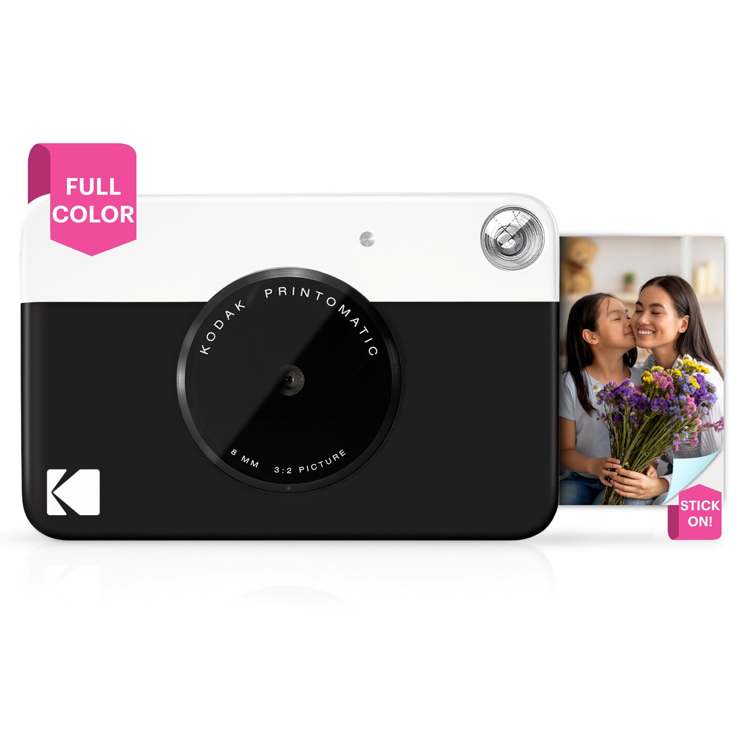 KODAK Printomatic Digital Instant Print Camera, Supports Sticky-Backed 2x3" Zink Photo Paper