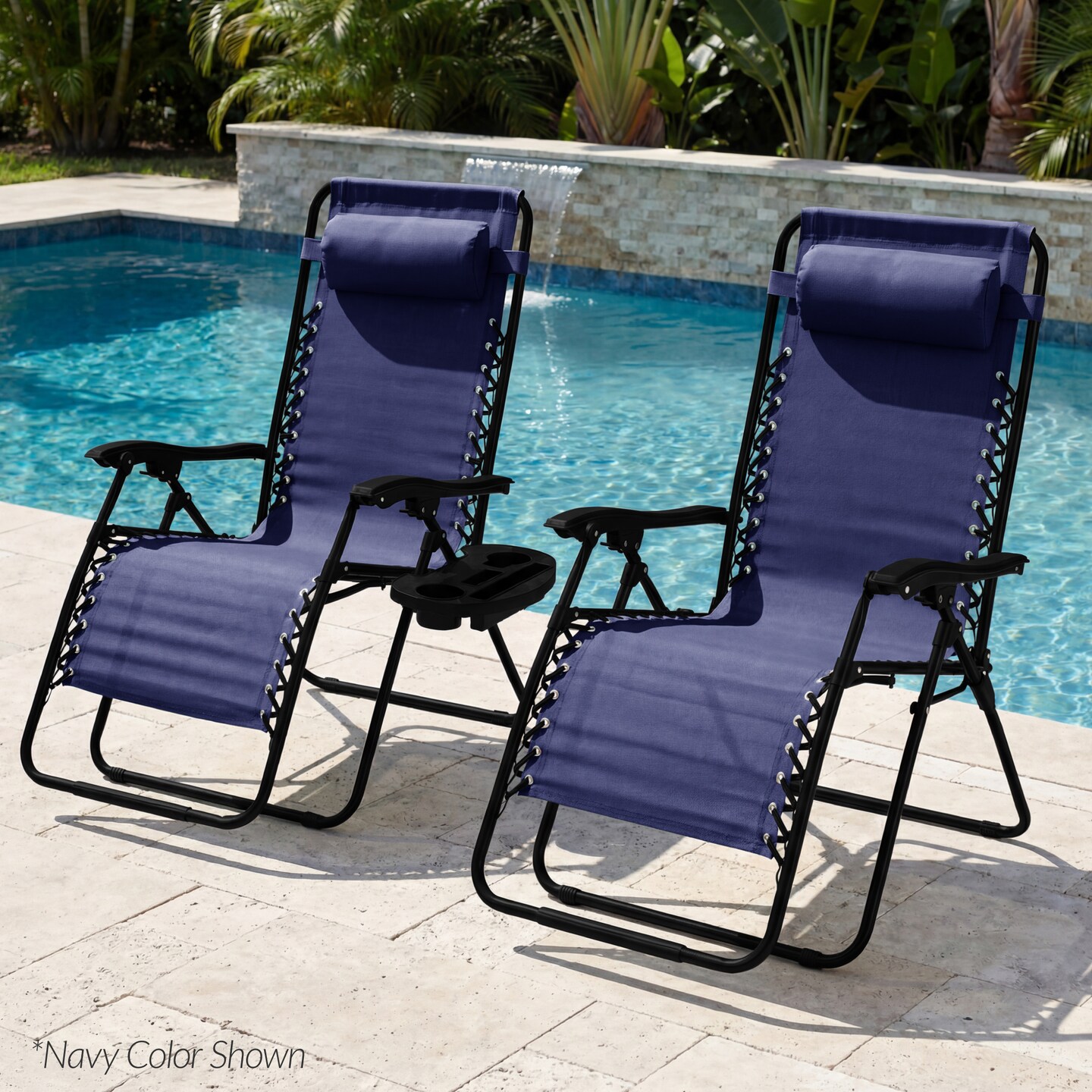 Best Choice Products Set of 2 Extra Wide Zero Gravity Lounge Chair Recliners w/ Cup Holder