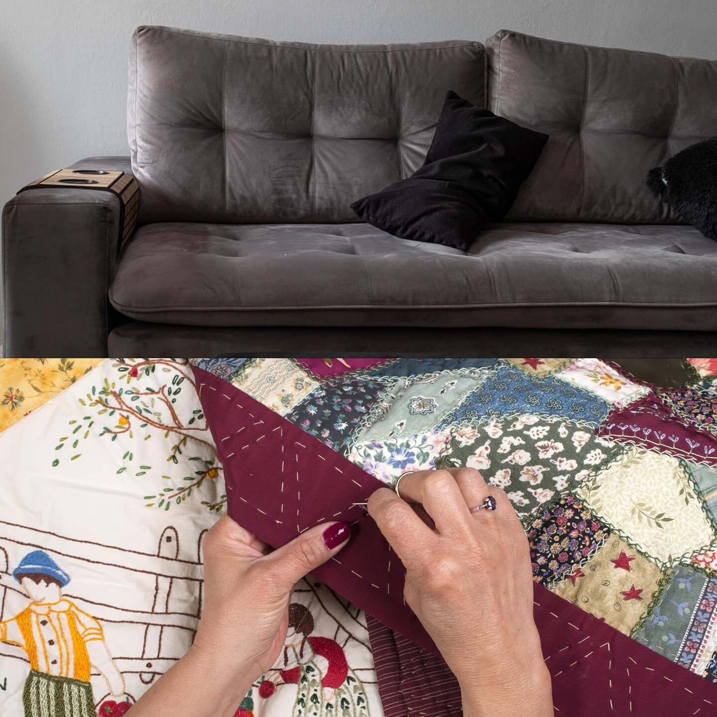 Upholstery Repair Kit with Waxed Thread 3 Colors and 11 Heavy Duty Needles