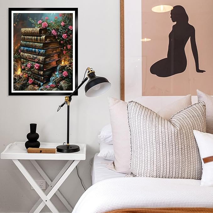 Paint by Numbers Kit for Adults,DIY Books Paint by Number Kits for Adults Beginners on Canvas,Unframed Flowers Watercolor Acrylic Art Painting Kits for Home Wall Decor 16 X 20 Inch