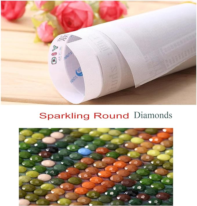 Landscape Diamond Art Kits for Adults - 5D Buiding Diamond Painting Kits for Beginners, DIY Street Cross Gem Art Crafts Full Round Drill for Home Walls Decor 12X16Inch