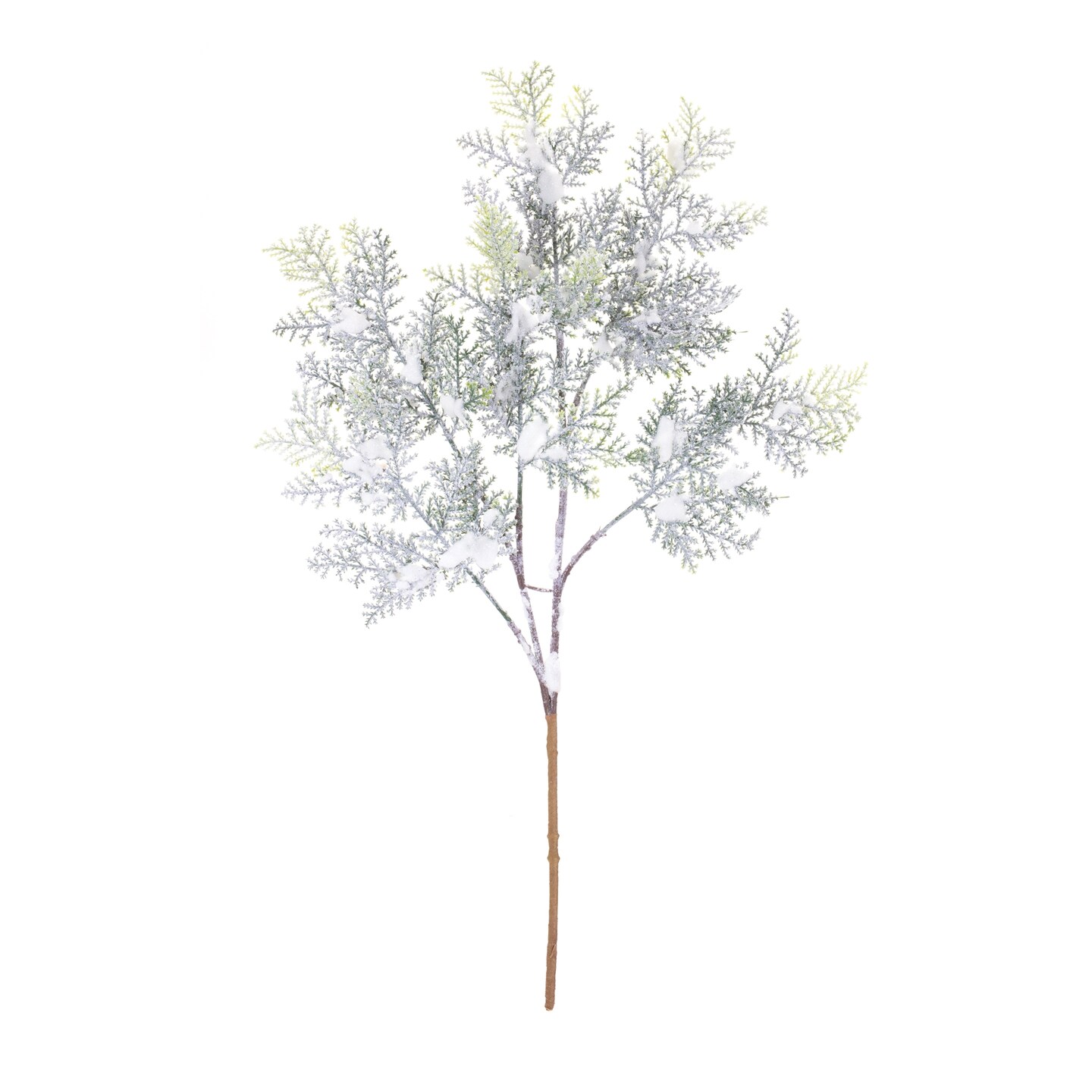Snowy Flocked Cedar Branch Set of 12 21in Holiday Vase Filler Green White
