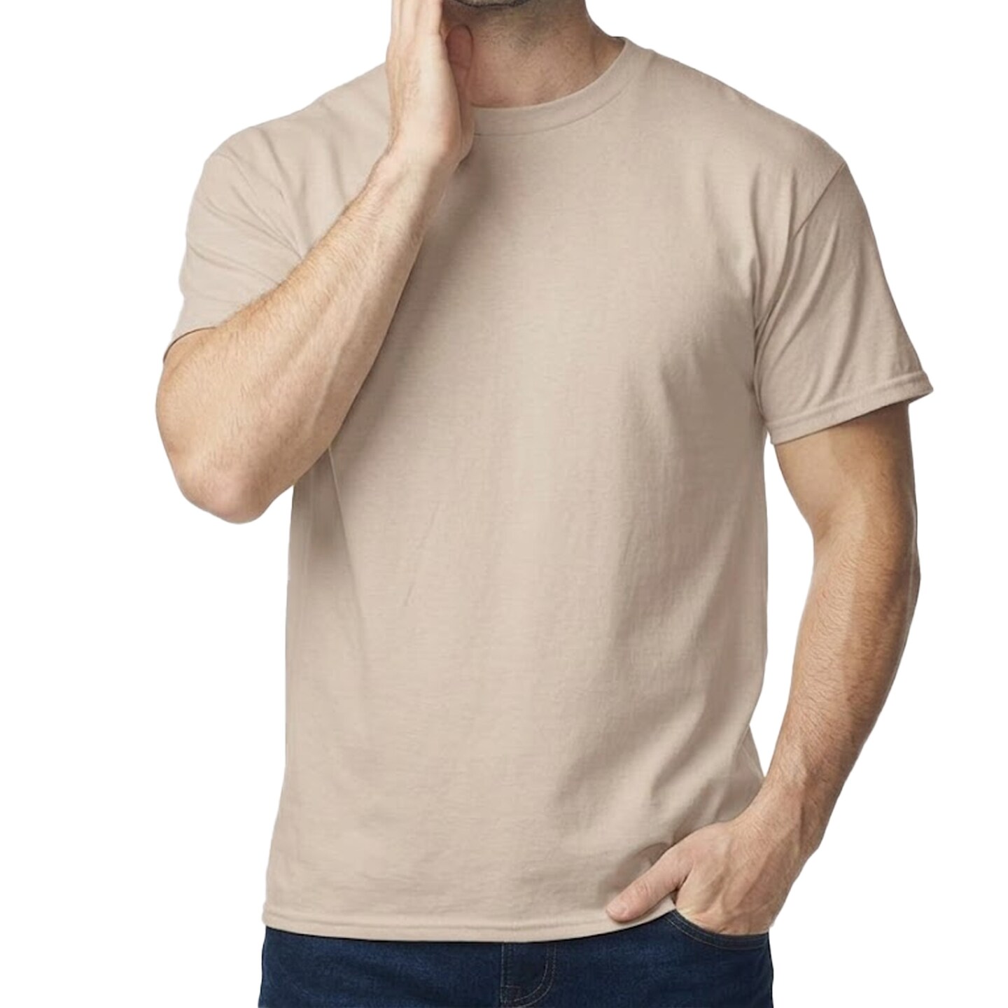 Gildan Sand Short Sleeve Heavy Cotton T-Shirt Craft Pack for Cricut, Heat Transfer & Creative Printing (S–5XL)