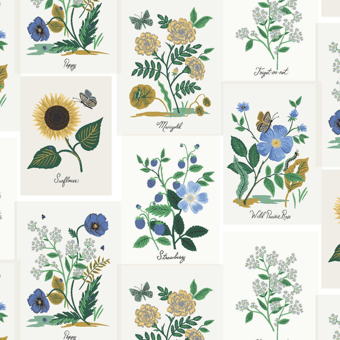 Botanical Prints in Blue Multi (rp1101-bm2) | Curio | Rifle Paper Co | Cotton+Steel