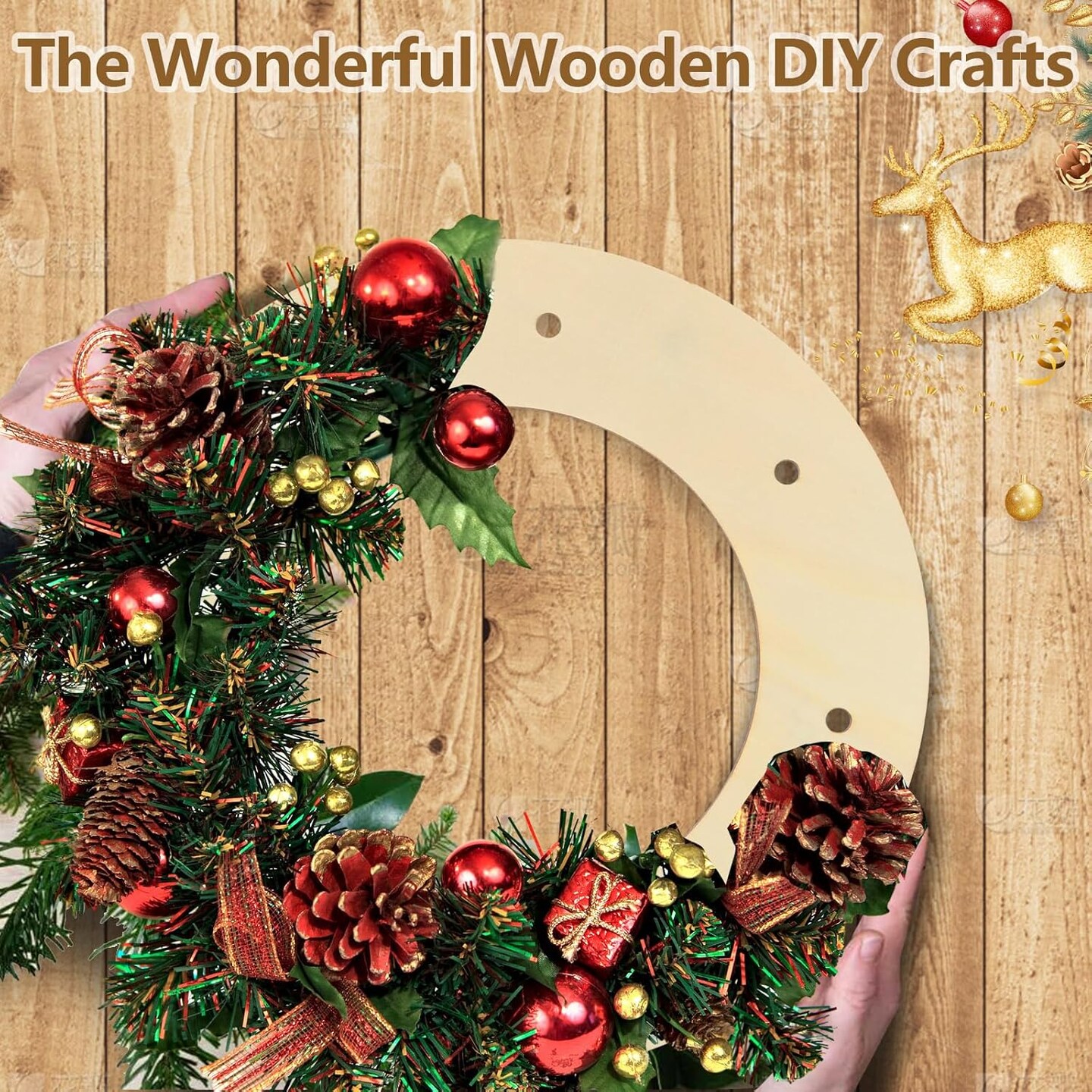 20PCS 10 Inch Wooden Wreath Frame, 2.5mm Thickness Wood Wreath Rings for Crafting, Unfinished Wooden Wreath Frame for DIY Beautiful Floral Arrangements, Home Decor, Christmas and Easter Crafts