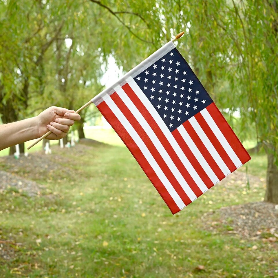 18" Flag Sticks 10 Pack – Wooden Craft Flag Poles for Classroom Projects, DIY Flags, Parades & Decorations