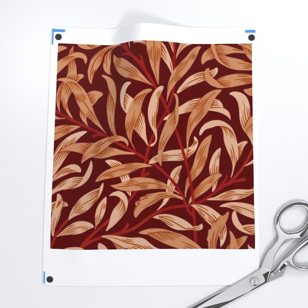 Art Nouveau Botanical William Morris Traditional Willow Edwardian Victorian Arts And Crafts Heritage Vines Leaves Luxury Farmhouse Antique Custom Printed Fabric by Spoonflower Various Fabrics by the Yard or Fat Quarter