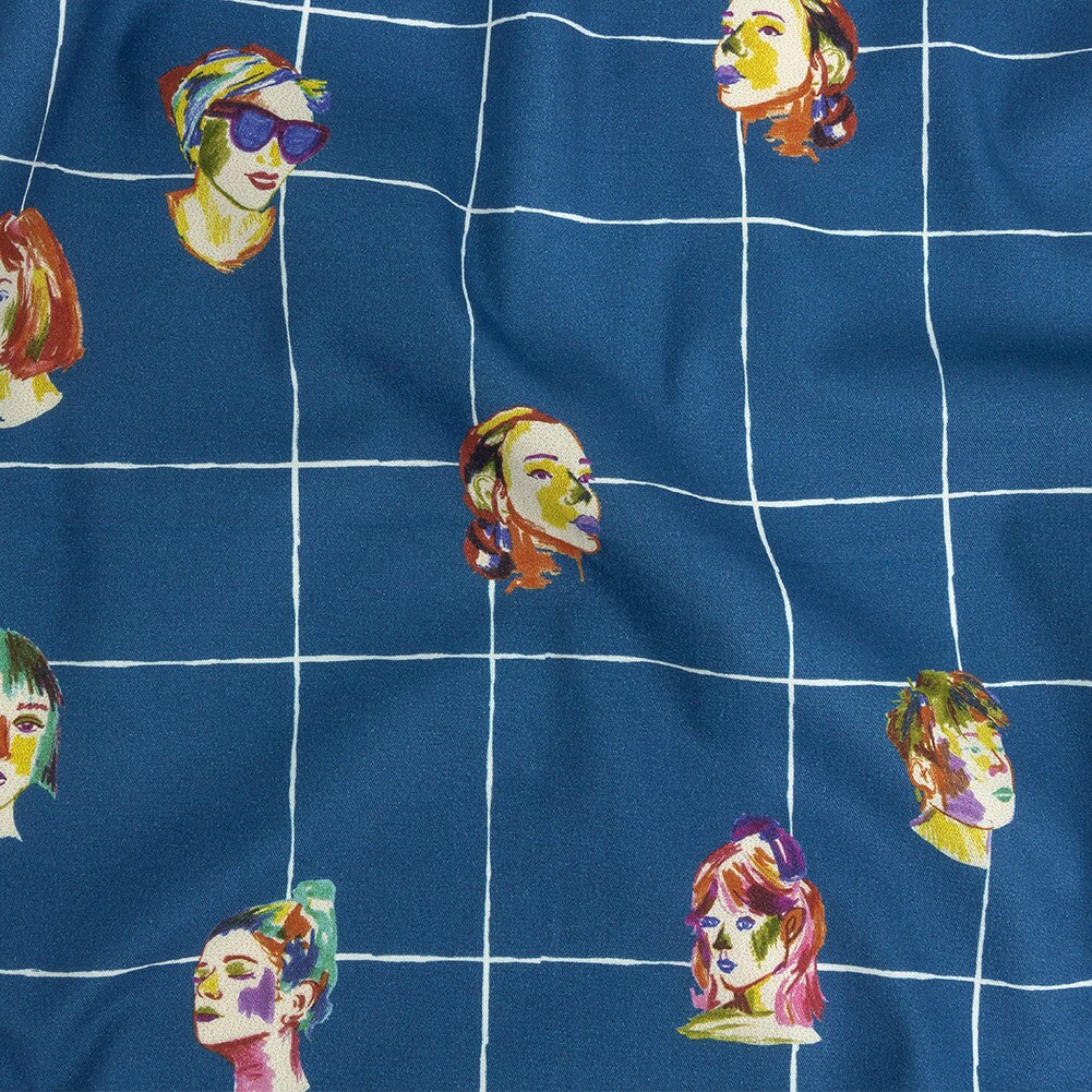 1 Yard Bright Blue Outside the Box Stretch Brushed Cotton Twill Fabric