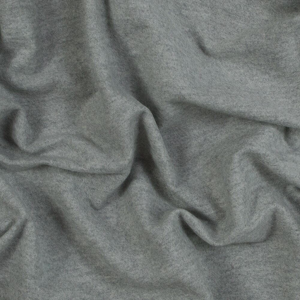 1 Yard Heather Gray Fleece Backed Stretch Cotton Knit Fabric Soft Solid 68 inch Width