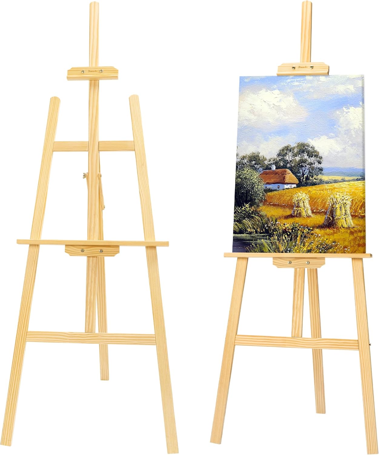 Wooden Painting Easel, Adjustable Stand Easel for Canvas Wedding Signs, Holds up to 48&#x22;, Art Easel for Adults Artist Beginners Students