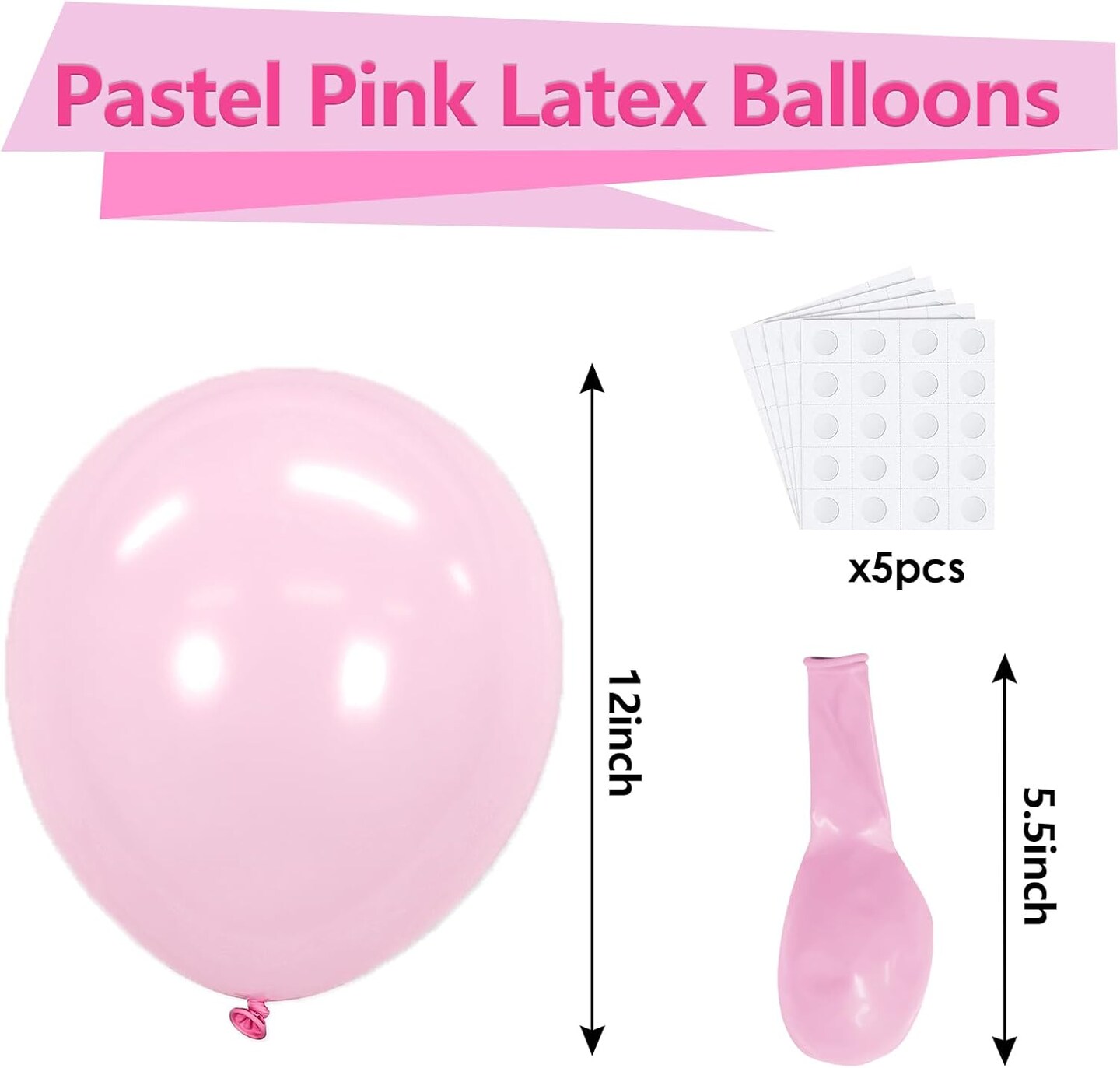 Pastel Pink Latex Party Balloons - 100 Pack 12 inch Round Helium Light Pink Baby Pink Balloons for Wedding Baby Shower Gender Reveal Birthday Party Decoration