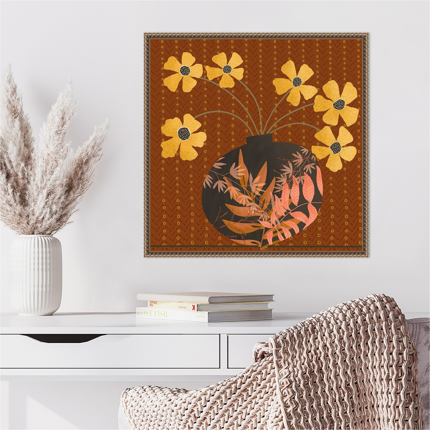 Autumn Flower Vase I by Regina Moore Framed Canvas Wall Art