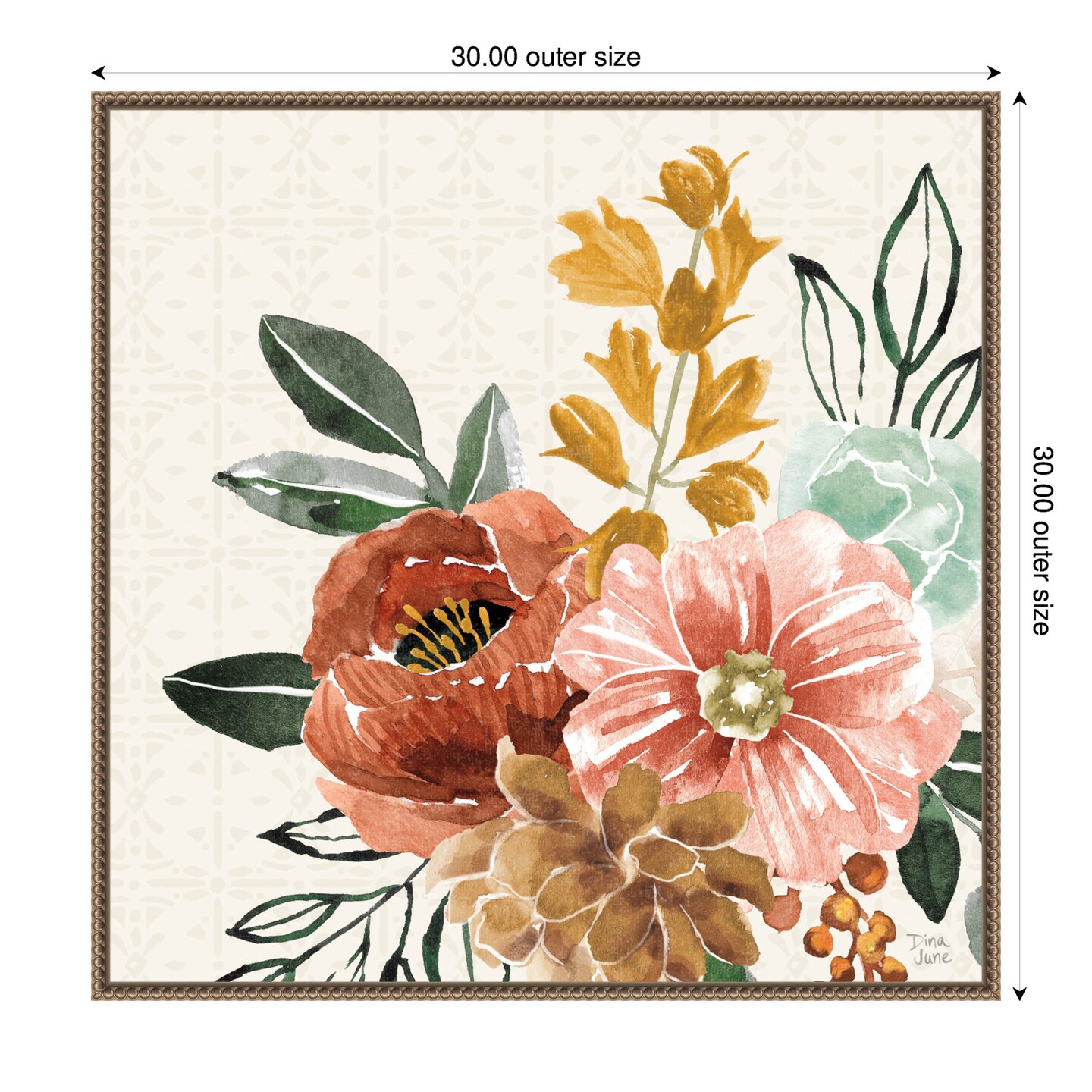 Chic Flowers by Dina June Framed Canvas Wall Art