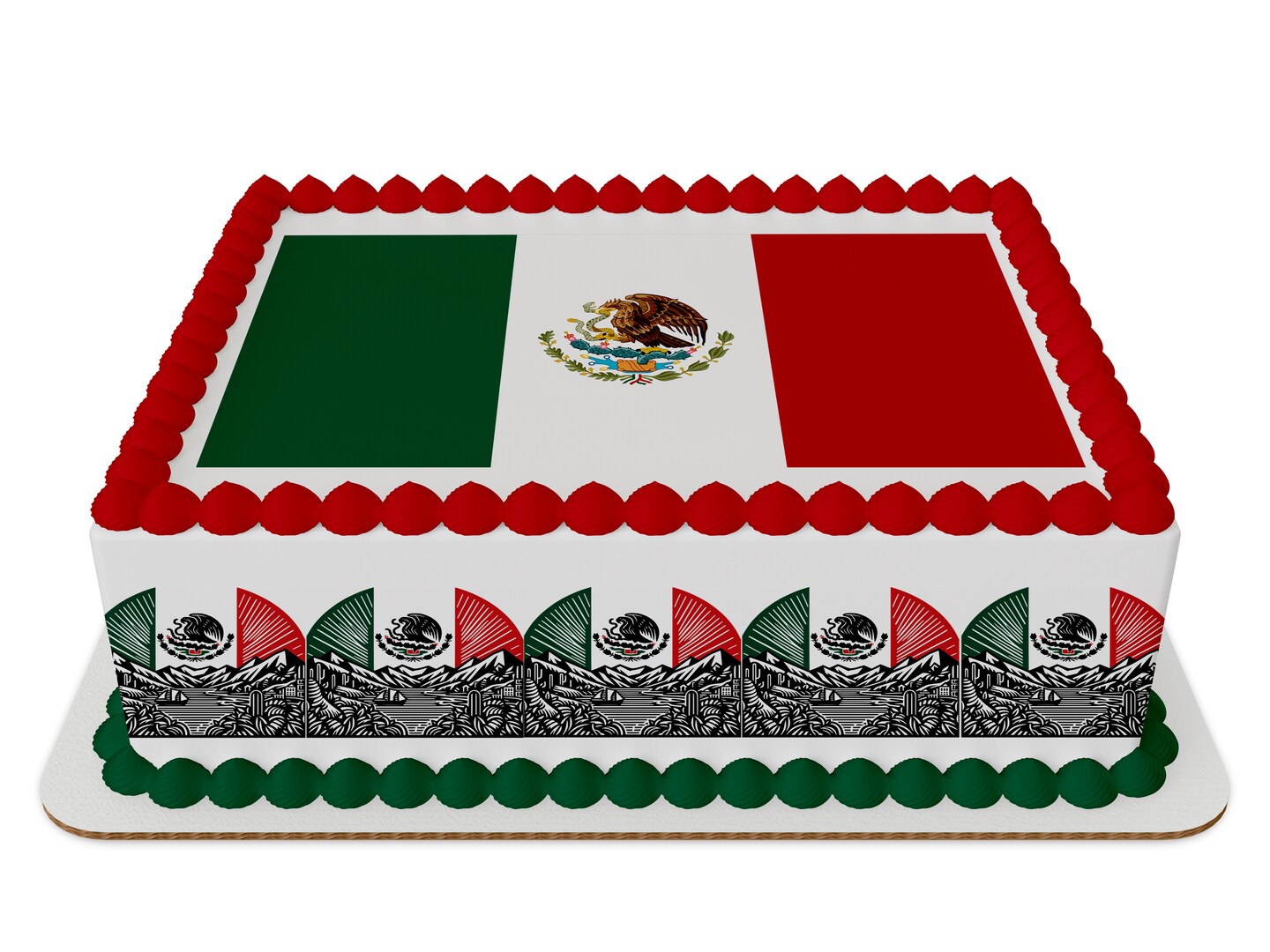 Mexican Flag 1/4 Sheet Cake Kit with Strips | Michaels, image size:1440x1080