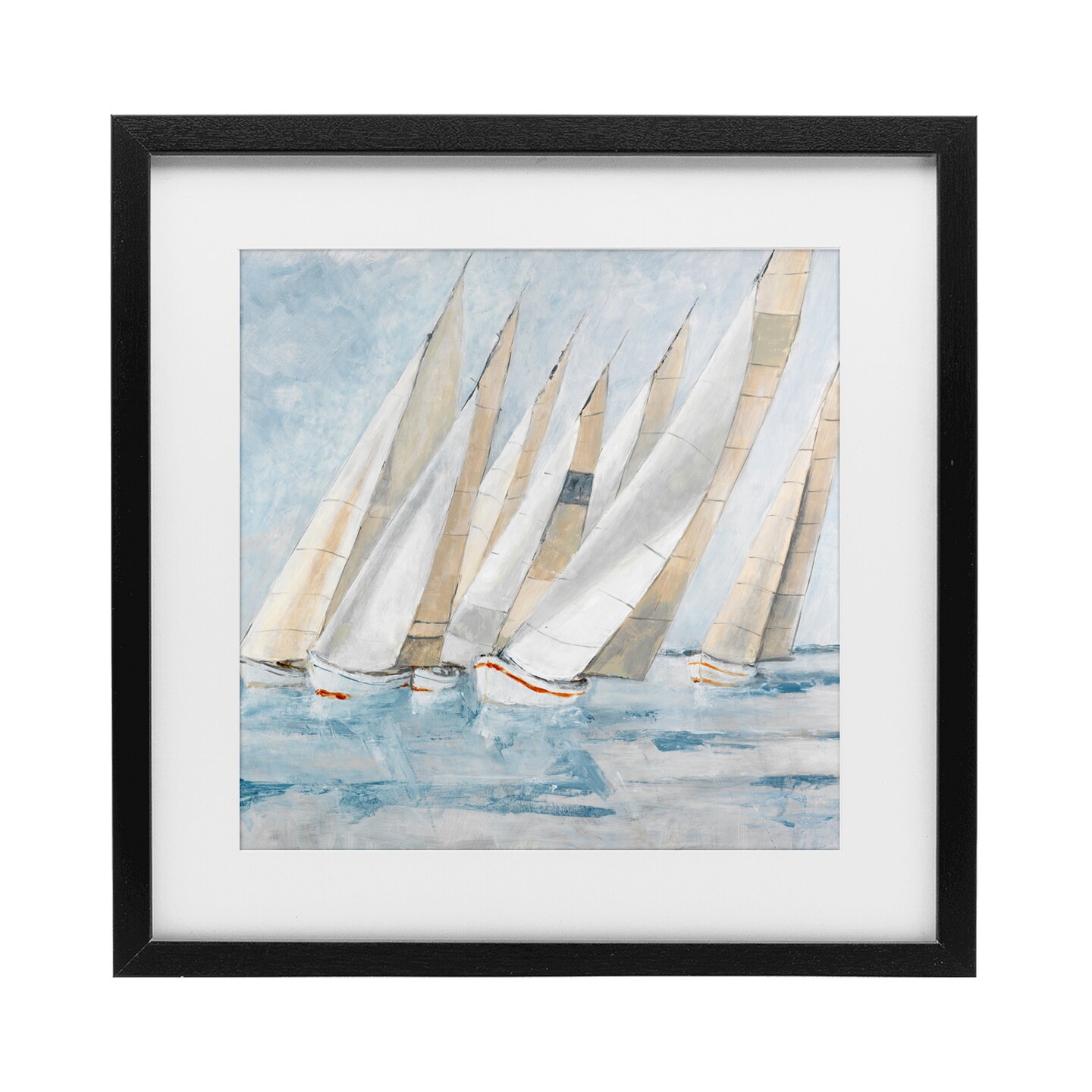 Stupell Industries Sailboat Regatta Coastal Scene Framed Print Under Glass, design by Lorenzo Collective