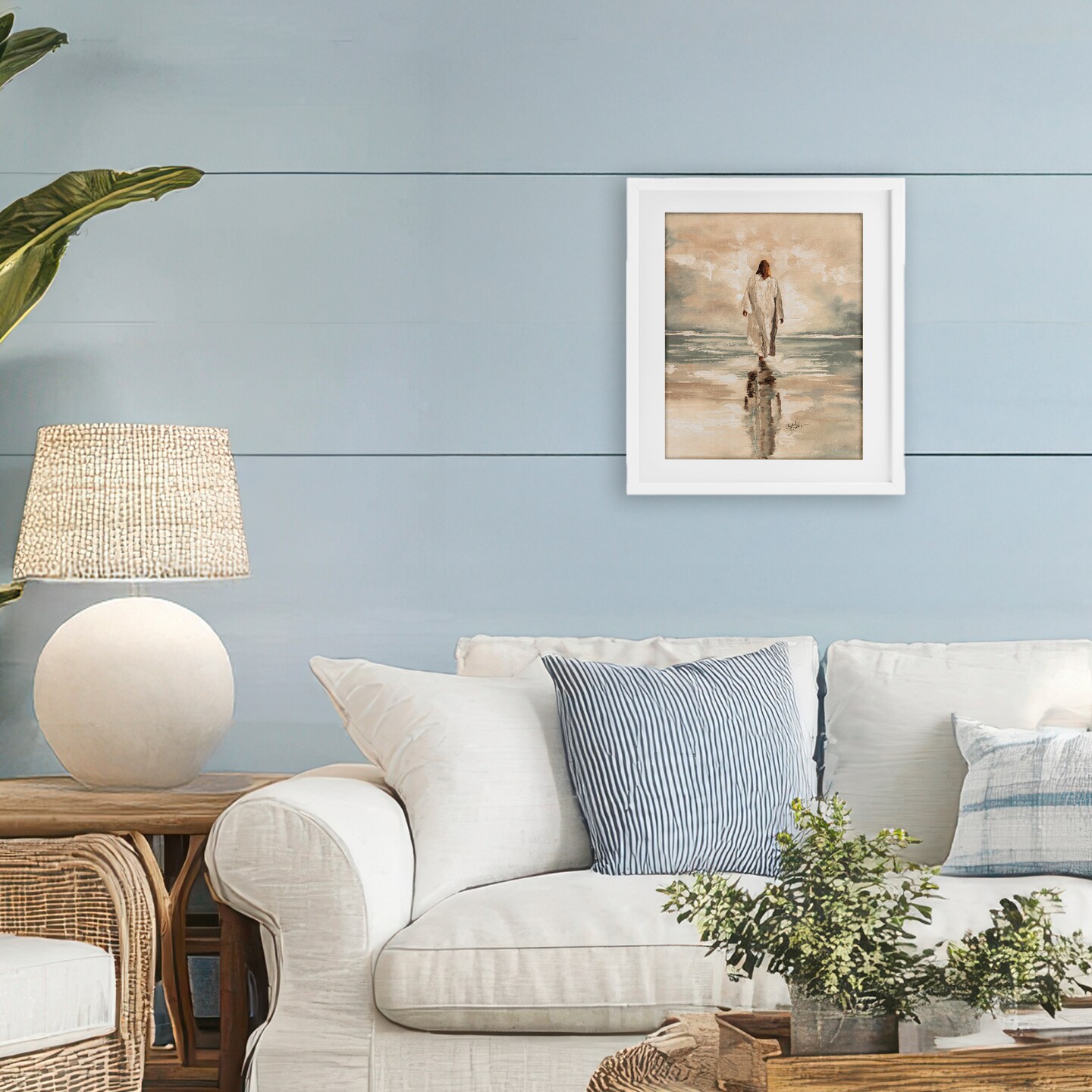 Stupell Industries Jesus Calms The Sea Framed Print Under Glass, design by Elizabeth Medley