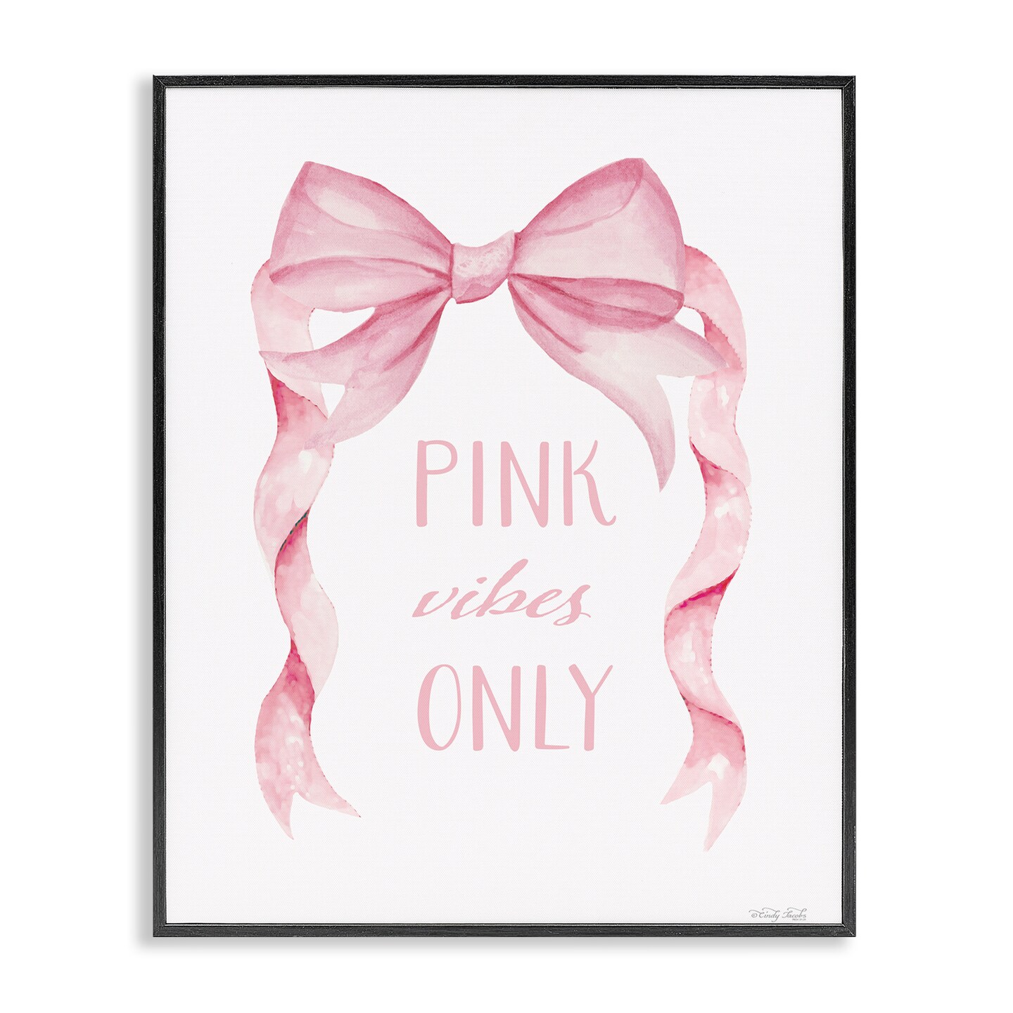 Stupell Industries Feminine Pink Vibes Only Framed Giclee, design by Cindy Jacobs
