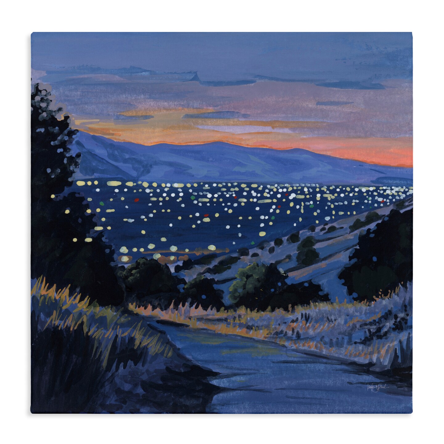 Stupell Industries Desert City Lights At Dusk Canvas, design by