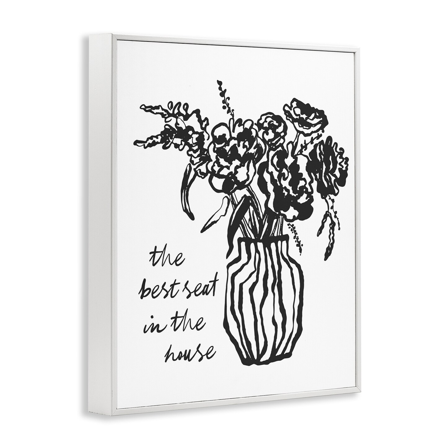 Stupell Industries Best Seat in House Bathroom Framed Giclee, design by Lettered and Lined
