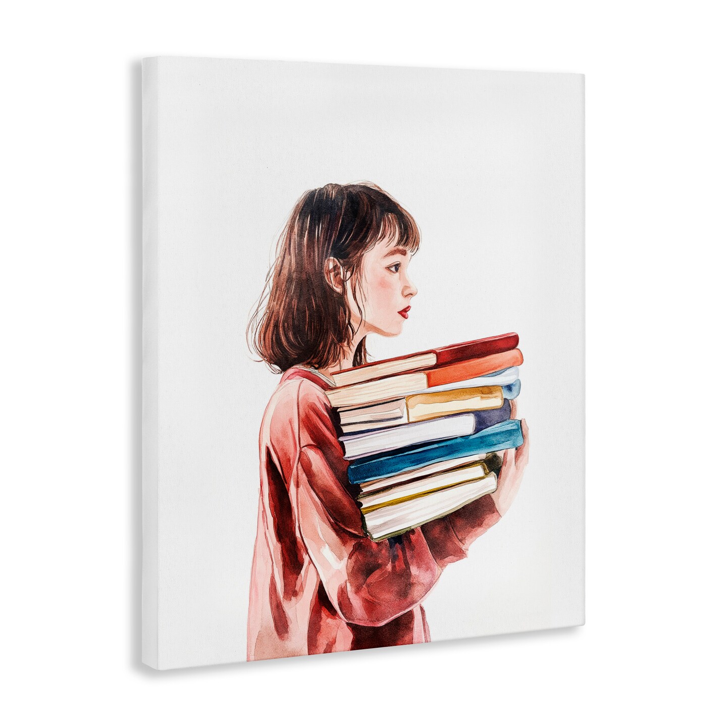 Stupell Industries The Book Bearer Girl Canvas, design by Svetlana Aleynikova