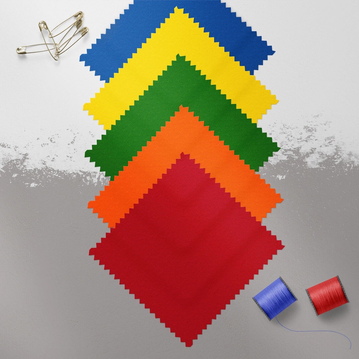 Fabric Squares Primary Solids 20 pc 5"x5" 4 ea of 5 colors 100% Cotton