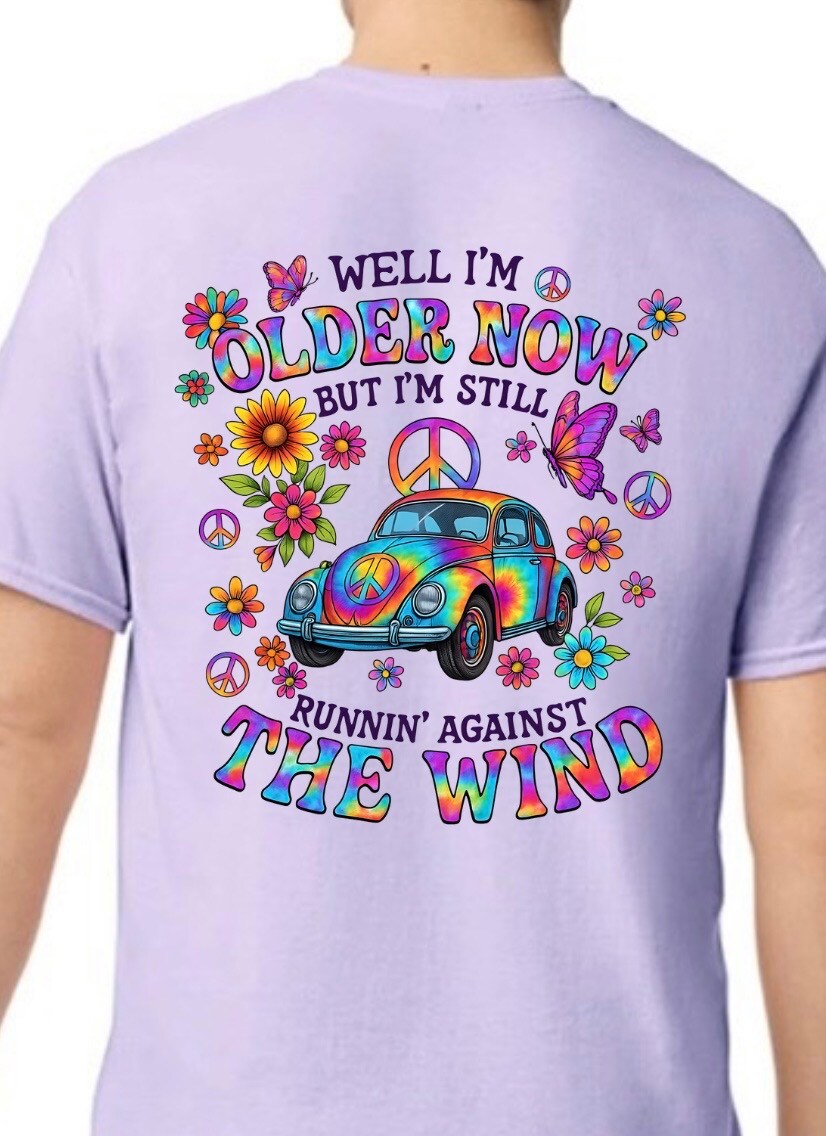 Runnin Against The Wind” Hippie Retro Vintage Adult T-shirt