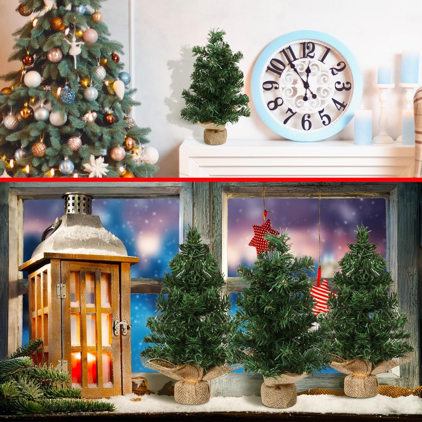 Tabletop 6 Pcs Mini Christmas(Simple Style)11&#x22;D x 3&#x22;W x 7&#x22;H