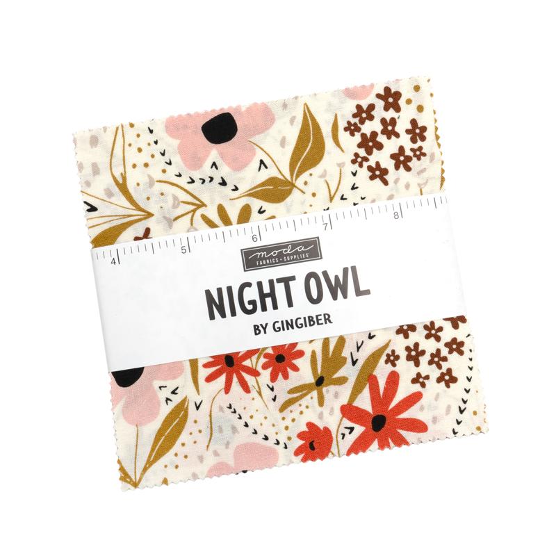 Night Owl 5&#x22; Square Pack (Charm Pack) by  for Moda (48420PP)