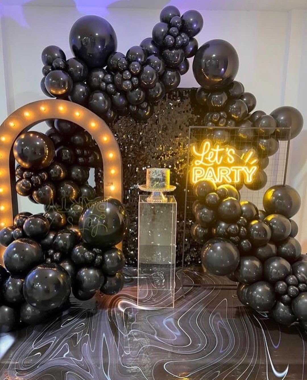 35Pcs Large Thick Balloons Big Round Black Latex Balloon(black)18 x 18 x 18 inches