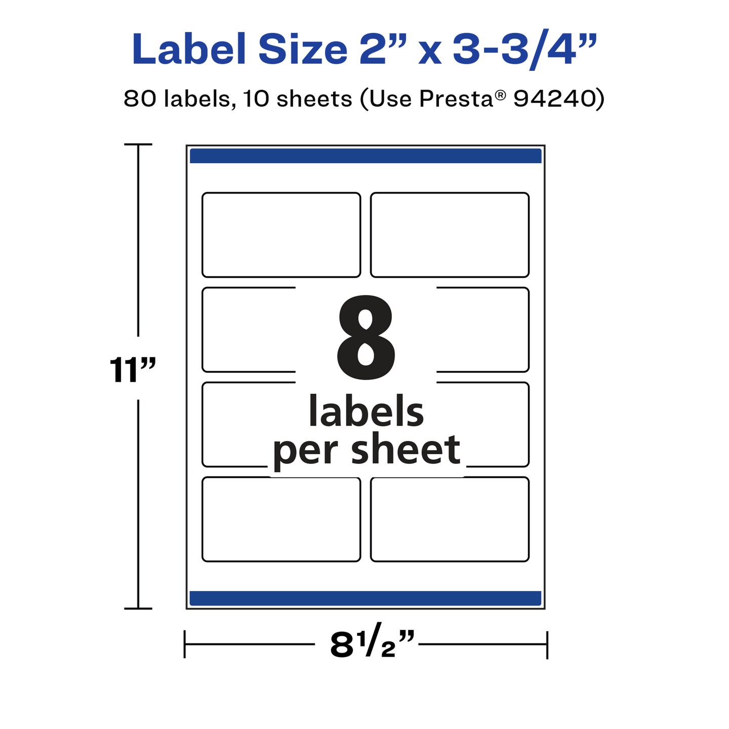 Avery Glossy White Rectangle Labels with Sure Feed, 2" x 3.75"