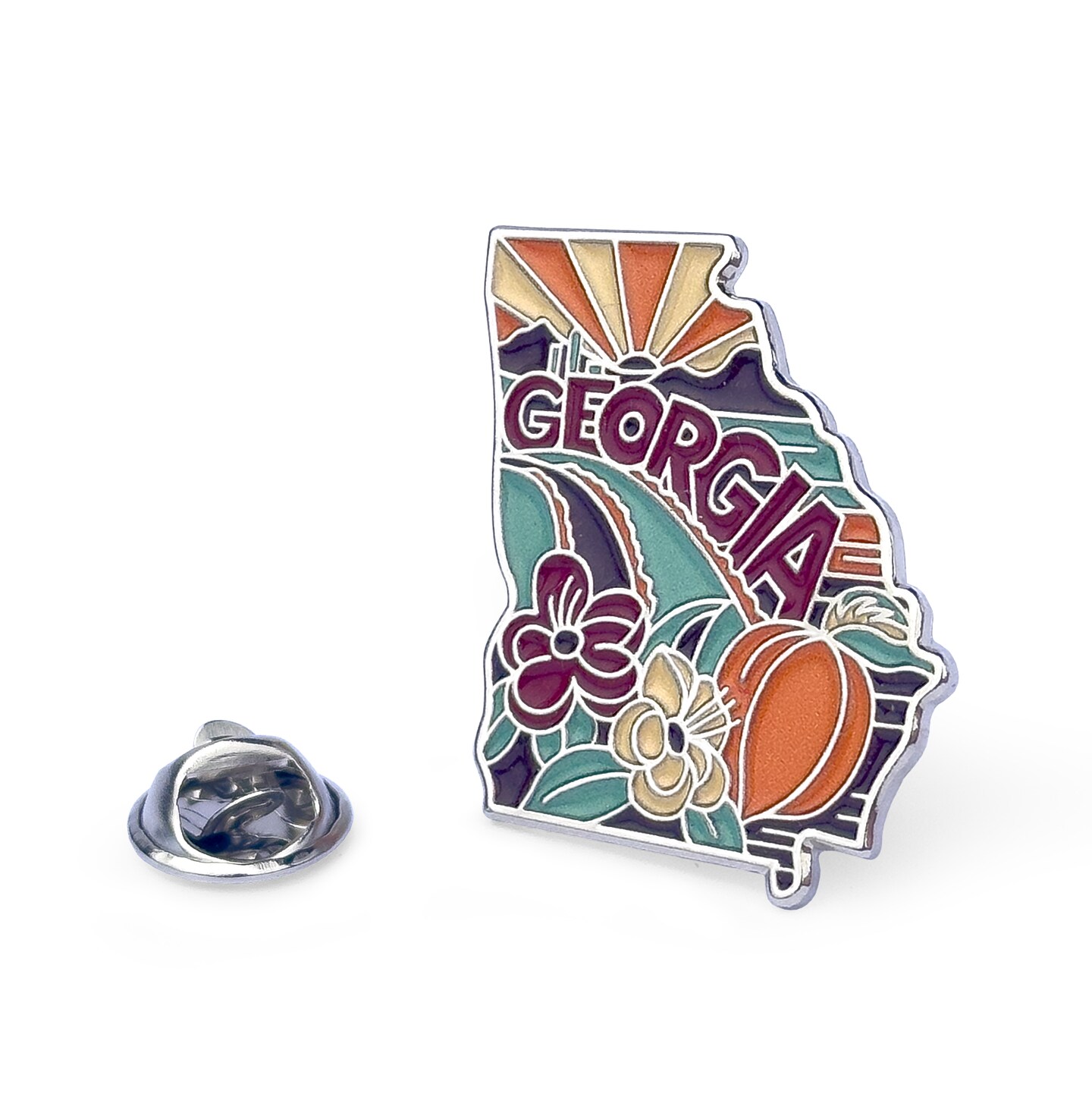 State of Georgia Enamel Lapel Pin, Collectible US State Collection 